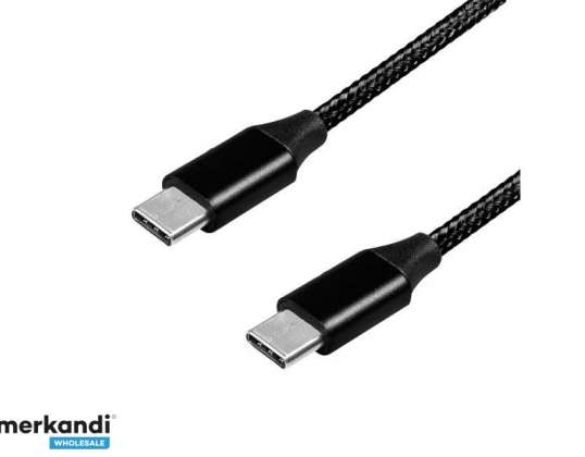 Kabel USB 2.0 LogiLink USB-C na USB-C černý 0,3m CU0153