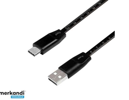 LogiLink USB 2.0 кабел към USB-C щепсел черен 1.0m CU0157