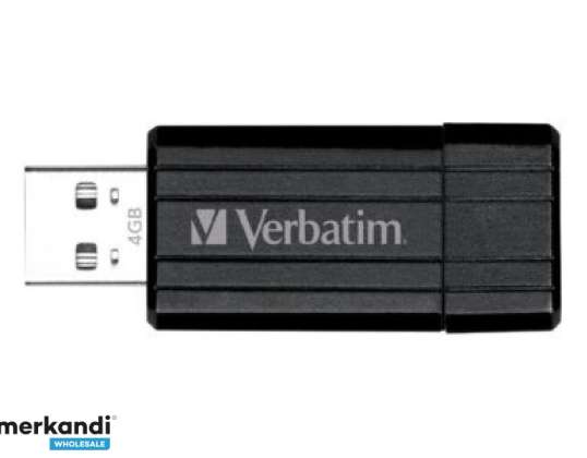 Unidad flash USB de 8 GB Verbatim PinStripe Schwarz/Black 49062