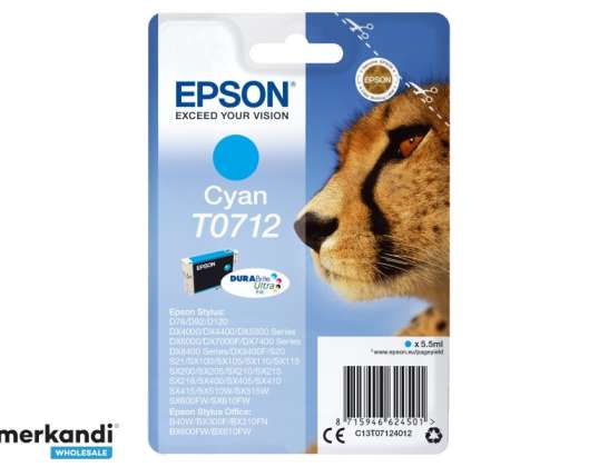 Epson cheetah inkt cyaan C13T07124012 | Epson - C13T07124012