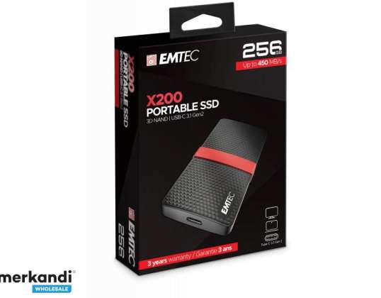 EMTEC SSD 256GB 3.1 Gen2 X200 portatīvā SSD blisteris ECSSD256GX200