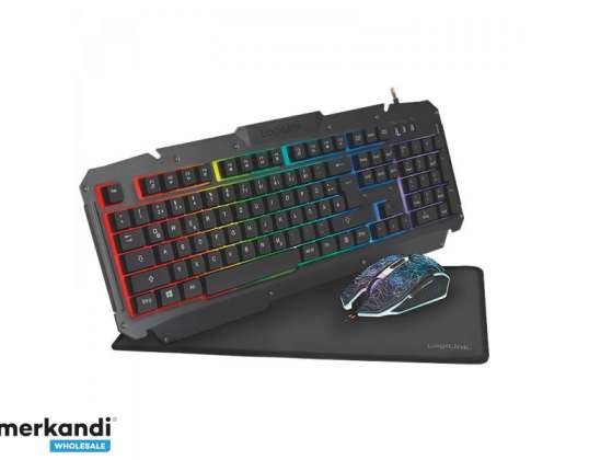 LogiLink KB & Mouse plus Mouse Pad Gaming Combo Set ID0185