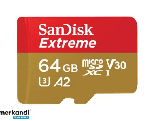 SanDisk microSDXC 64GB Екстремни V30 UHS-I U3 Cl10 SDSQXA2-064G-GN6MA