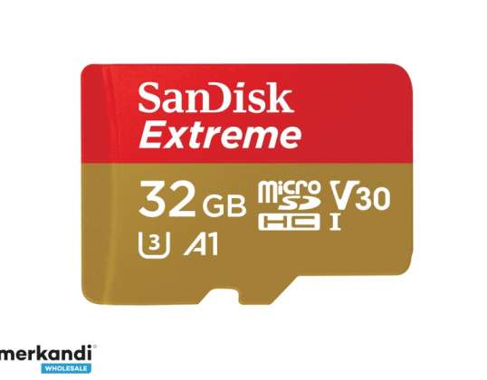 SANDISK MicroSDHC 32 GB Extreme R100 / W60 C10 U3 V30 A1 wA - SDSQXAF-032G-GN6MA