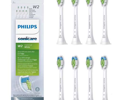Philips Sonicare erstatningsbørster HX 6068/12 W2 Hvit - pakke med 8