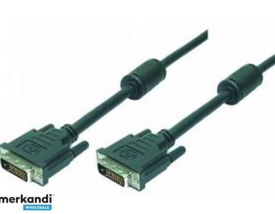 LogiLink kabel DVI 2x stik med ferrit kerne sort 2 meter CD0001