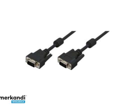 LogiLink-kabel VGA 2x stekker met ferrietkern zwart 1,80 meter CV0001