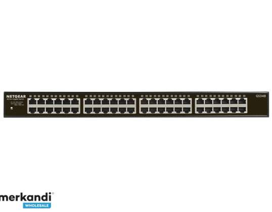Netgear Switch 48x1000 lüfterlos Rack / Wall - GS348-100EUS