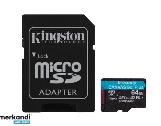 Kingston Canvas Go Plus MicroSDXC 64GB + Adaptador SDCG3 / 64GB