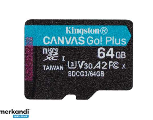 Kingston Canvas Go Plus MicroSDXC 64GB ενιαίο πακέτο SDCG3/64GBSP