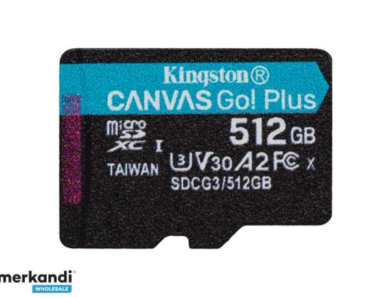 Kingston Canvas Go Plus MicroSDXC 512GB Confezione singola SDCG3 / 512GBSP