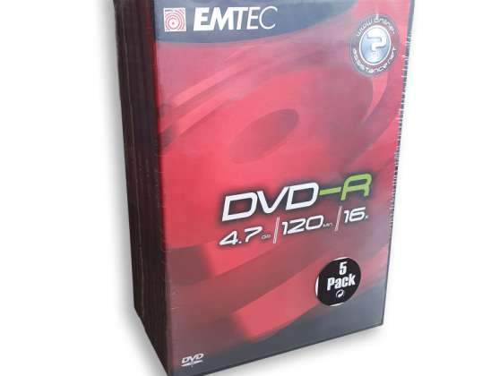 EMTEC DVD-R 4,7GB 16x - 5 pakkaus DVD-laatikko