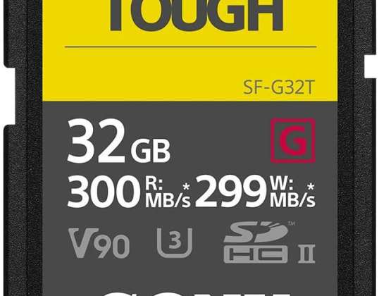 Sony SDHC G Tough-serien 32GB UHS-II Klasse 10 U3 V90 - SF32TG