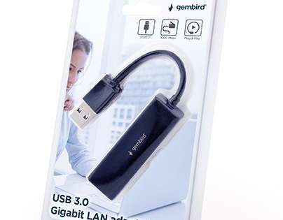 Gembird USB 3.0 naar Gigabit LAN-adapter met Flash-geheugen Zwart NIC-U3-02