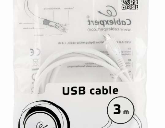 CableXpert Mikro-USB kabel 3m CCP-mUSB2-AMBM-W-10
