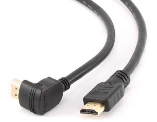 KaapeliXpert HDMI Highspeed 90 kertaa normaaliin urospistokkeeseen CC-HDMI490-10