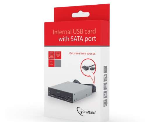 Gembird iekšējais USB karšu lasītājs/rakstītājs ar SATA portu melns FDI2-ALLIN1-03