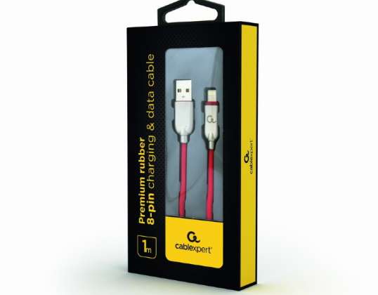 CableXpert 8 pin charging and data cable 1 m red CC USB2R AMLM 1M R