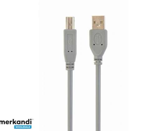 CableXpert USB 2.0 AM male naar BM male kabel grijs CCP-USB2-AMBM-6G