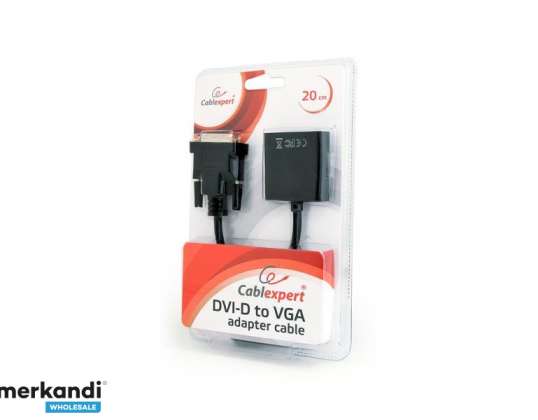 CableXpert DVI-D 24 kontaktu vīriešu un VGA adaptera kabelis melns AB-DVID-VGAF-01