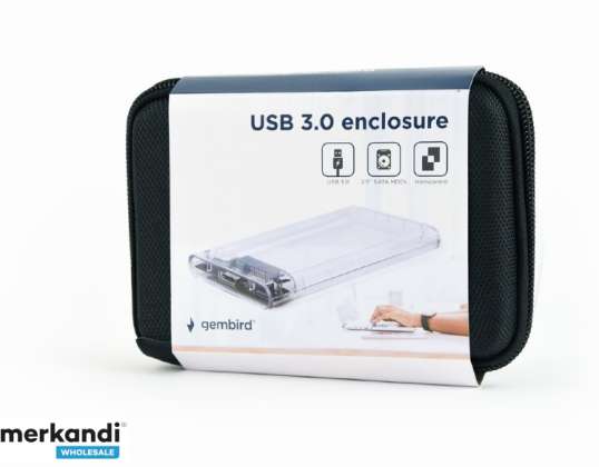 Gembird USB 3.0 2.5 -kotelo 9,5 mm: n asemille läpinäkyvä EE2-U3S9-6