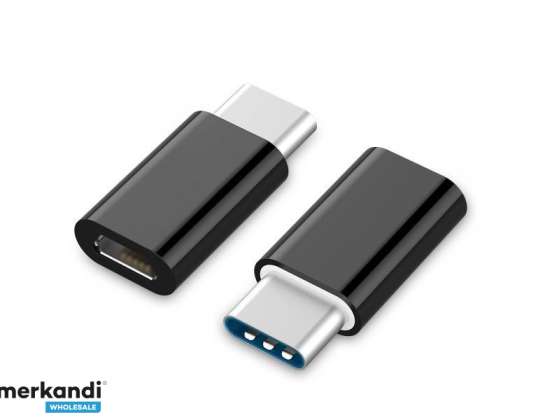 Adaptador CableXpert USB 2.0 Tipo-C (CM/AF) negro A-USB2-CMmF-01