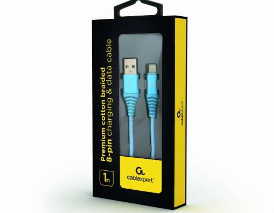 CableXpert 8-pin Charging Cable 1m turquoise CC-USB2B-AMLM-1M-V