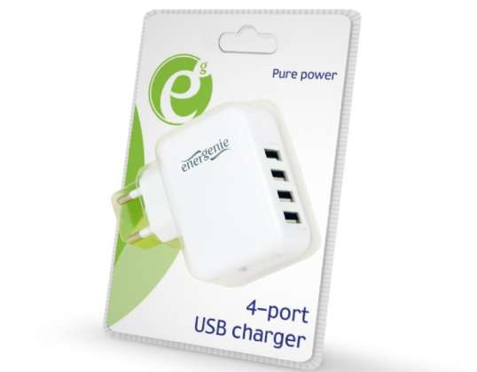 Универсално USB зарядно устройство EnerGenie 3.1 A бяло EG-U4AC-02