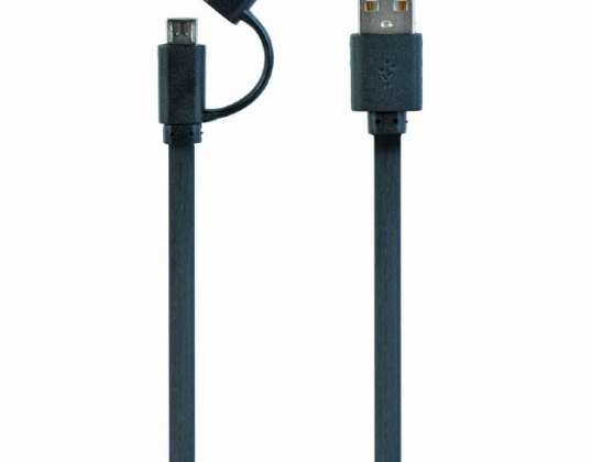 KabelXpert USB-kombinasjonskabel 1m CC-USB2-AMLM2-1M