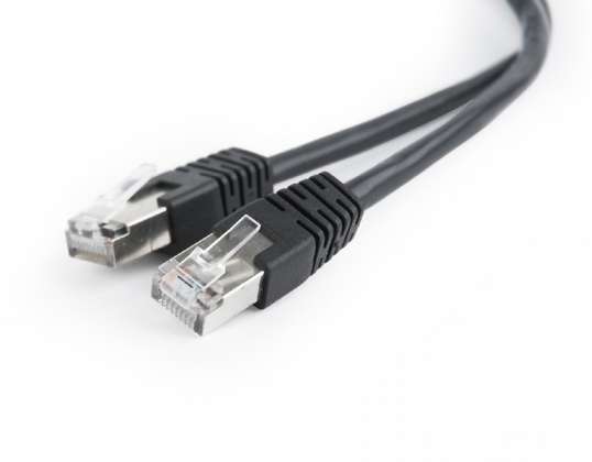 CableXpert FTP Cat5e plākstera kabelis melns 1m PP22-1M/BK