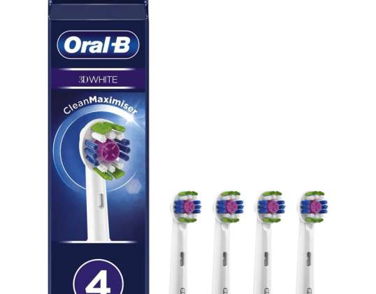 Oral-B 3D Blanco Cabezales para Cepillo de Dientes Eléctrico - Pack de 4