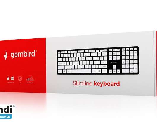 Gembird čokoládová klávesnica US Rozloženie klávesov čiernobiele KB-MCH-02-BKW