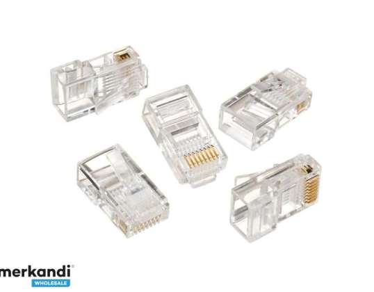 Modular connector 8P8C for solid LAN cable Pack of 100 LC-8P8C-001/100