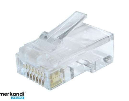 Modulārs spraudnis 8P8C cietam LAN kabelim 100 pakotne LC-8P8C-002/100