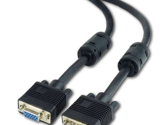 CableXpert VGA forlænger HD15M/HD15F 2*ferrit 1,8m CC-PPVGAX-6B