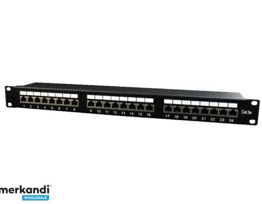 Panel de conexión blindado CableXpert Cat.5E de 24 puertos 19 1U NPP-C524-002