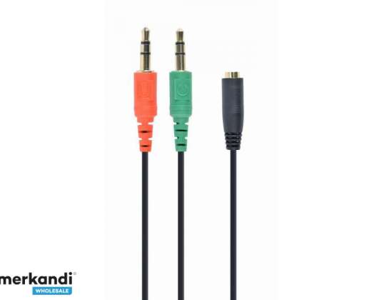 КабельXpert кабель 3,5 мм 4-контактный штекер до 3,5 мм женский + микрофон CCA-418