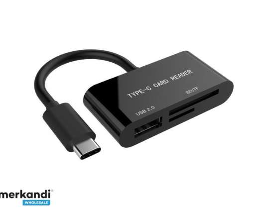 Gembird Compact USB Type-C SDXC Combo-Card Reader, negru UHB-CR3-02