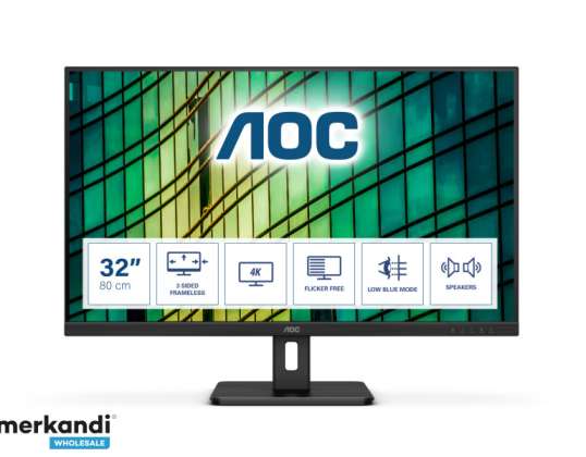 AOC E2 80cm 31,5 palcová 4K Ultra HD LED 4ms čierna U32E2N
