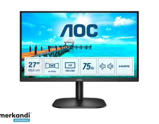 AOC 68.6 см (27") - 19220 x 1080 пиксела - Full HD - LED черен 27B2AM