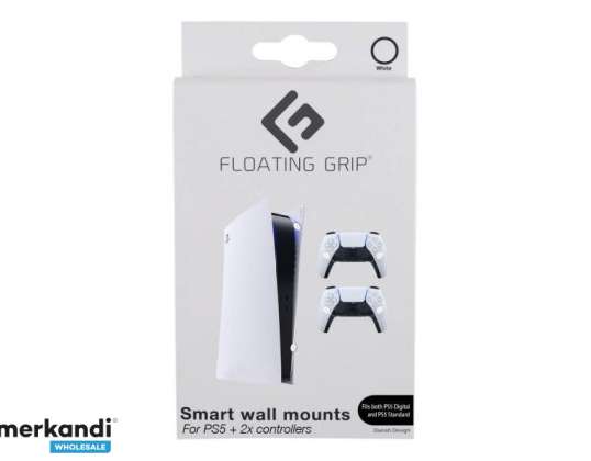 Floating Grip Playstation 5 Wall Mounts by Floating Grip   White Bundle   368019   PlayStation 5
