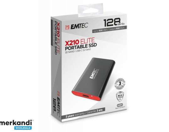 EMTEC SSD 128GB 3.2 Gen2 X210 bärbar SSD-blister ECSSD128GX210