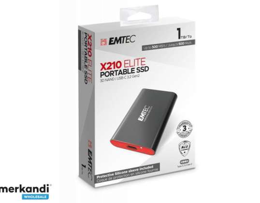 EMTEC SSD 1TB 3.2 Gen2 X210 bærbar SSD Blister ECSSD1TX210