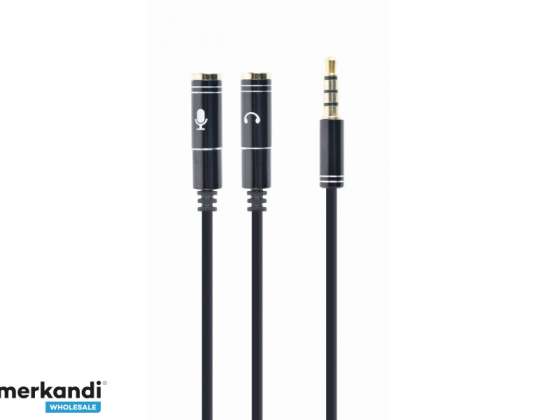 CableXpert 3,5 mm-es audio + mikrofon adapter kábel, 0,2 m, fém csatlakozók - CCA-417M