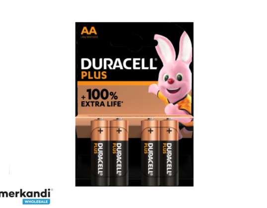 Baterija "Duracell Alkaline Plus" papildomas tarnavimo laikas MN1500 / LR06 Mignon AA (4 pakuočių)