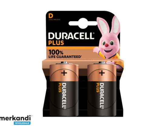 Duracell sārmains Plus Extra Life MN1300/LR20 mono D akumulators (2 iepakojums)