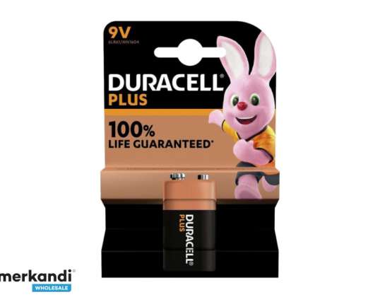 Batería Duracell alcalina Plus Extra Life MN1604/6LR61 E-Block 9V (1-Pack)