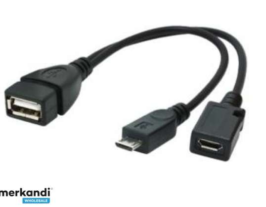 CableXpert A-OTG-AFBM-04 - 0,15 m - Micro USB-B - USB-A - Fekete A-OTG-AFBM-04