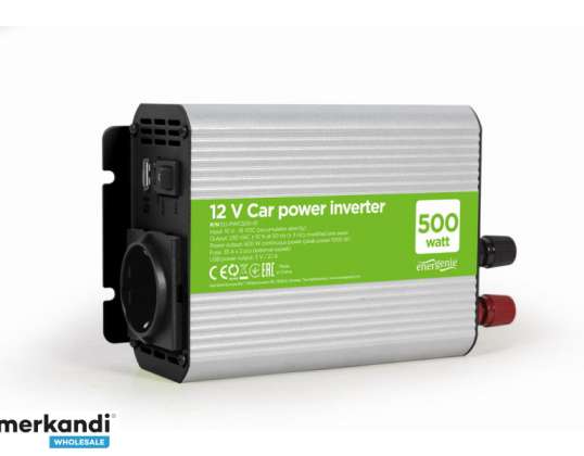 EnerGenie adapter za napajanje / pretvarač Automobil 500W Aluminijski crni EG-PWC500-01