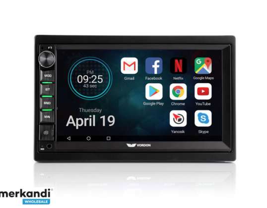 "Vordon 7" automobilių radijas su "Bluetooth", navigacijos sistema ir galinio vaizdo kamera